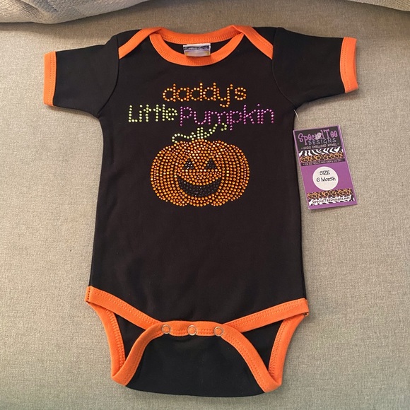 Special tee Other - Baby bodysuit Daddy's little pumpkin embellished 100% cotton Halloween 6…
